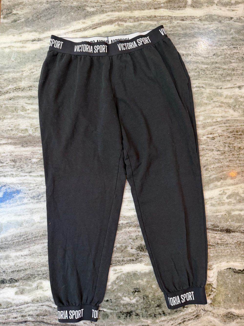 Victoria's Secret Sport VSX Black Victoria Sport Jogger Fleece Sweatpants